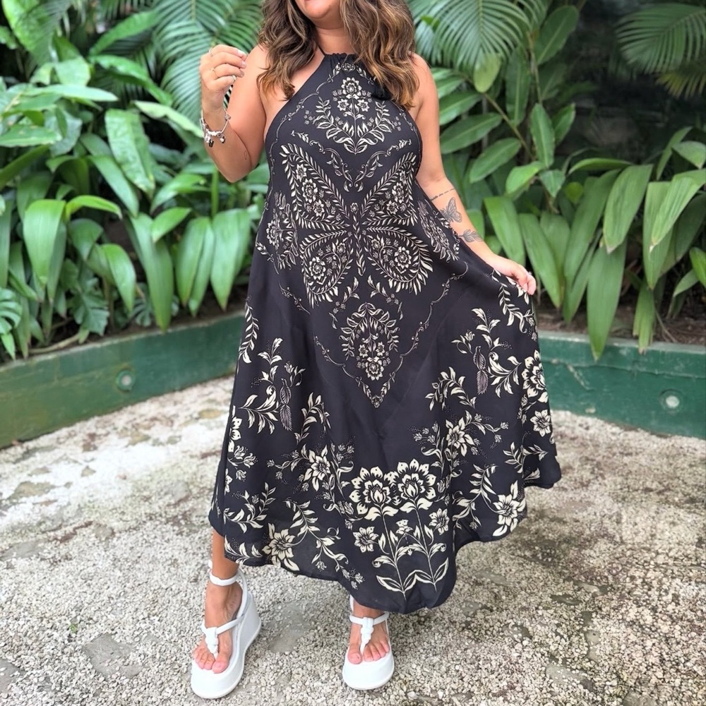 FARM Rio Butterfly Floral Midi Dress Size M - Picture 2 of 7